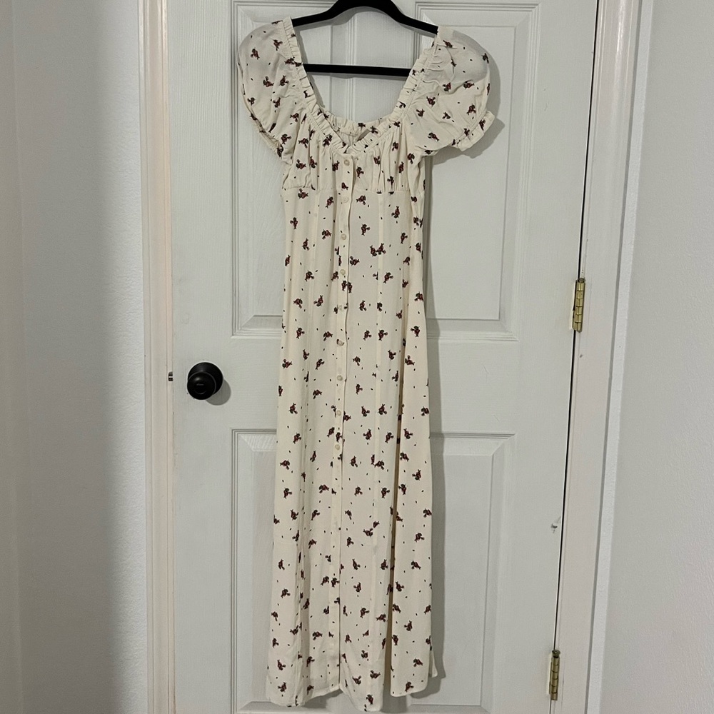 fitted cottage core floral dress